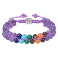 7 Chakras Amethyst Stone Bracelet