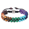 Double Beaded 7 Chakras Stone Bracelet