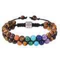 7 Chakras Stone Tiger's Eye Bracelet