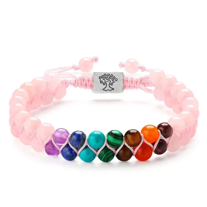 7 Chakra Rose Stone Bracelet