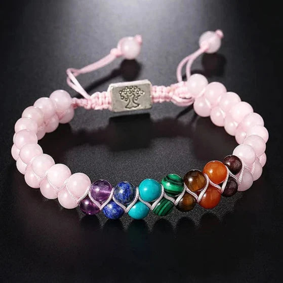 7 Chakra Rose Stone Bracelet