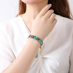 Green 7 Chakras Stone Bracelet
