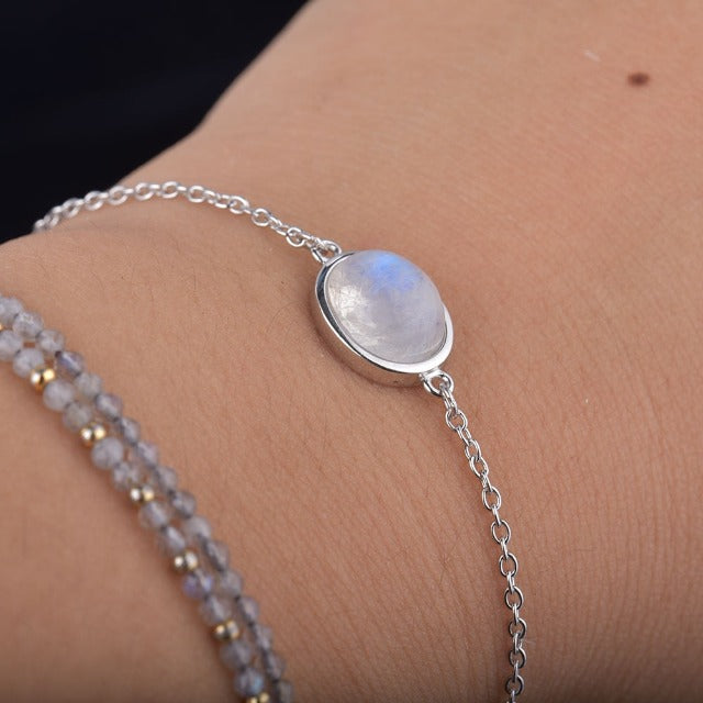 Moonstone Bracelet in Sterling Silver Fertility Chain