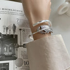 Silver feather bracelet for women