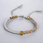 Gray Tibetan Buddhist Braided Curb Bracelet