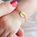 Personalized Baby Bracelet with Name Initial in Gold