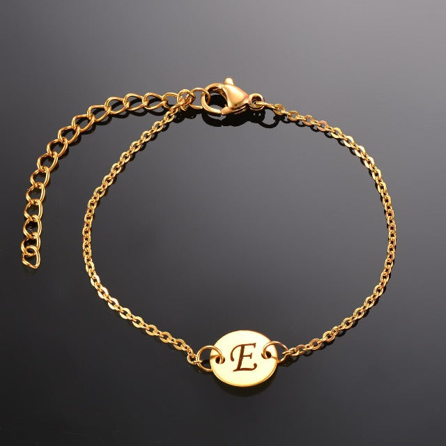Baby Bracelet with Gold Initial