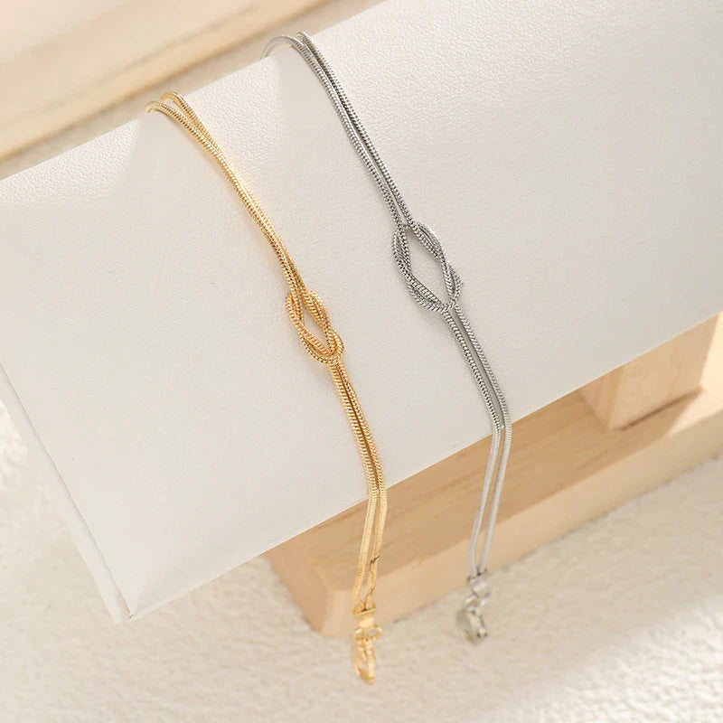 Couple Bracelet Interlaced Knot Gold and Silver (Set of 2 Bracelets)