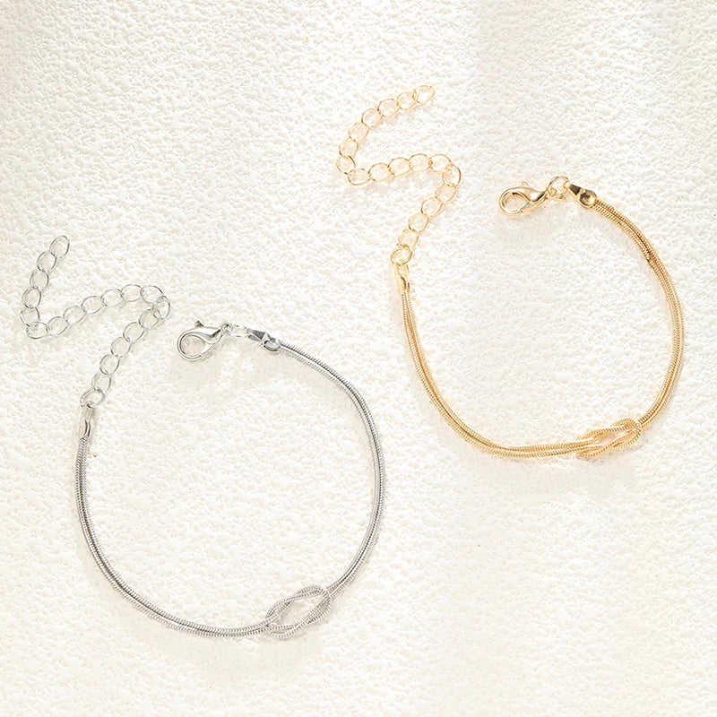 Couple Bracelet Interlaced Knot Gold and Silver (Set of 2 Bracelets)