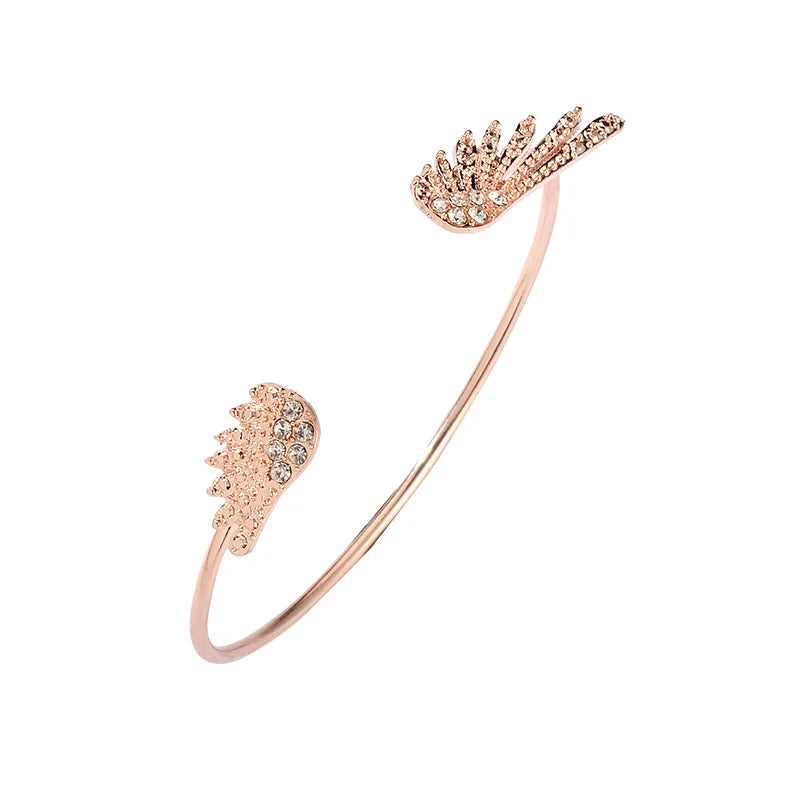 Women's bracelet angel wings rose gold