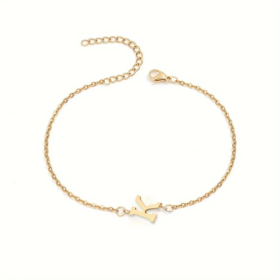 Personalized Bracelet for Women with Gold Initial k