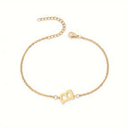 Personalized Bracelet for Women with Gold Initial b