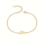 Personalized Bracelet for Women with Gold Initial f