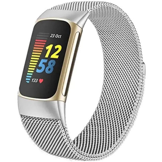 Bracelet for Fitbit Charge 3 Charge 4 Charge 5 silver watch