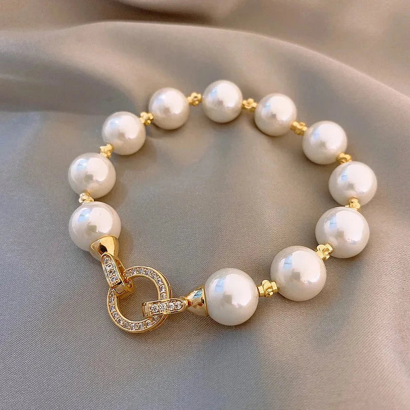 Retro Pearl and Zircon Bracelet