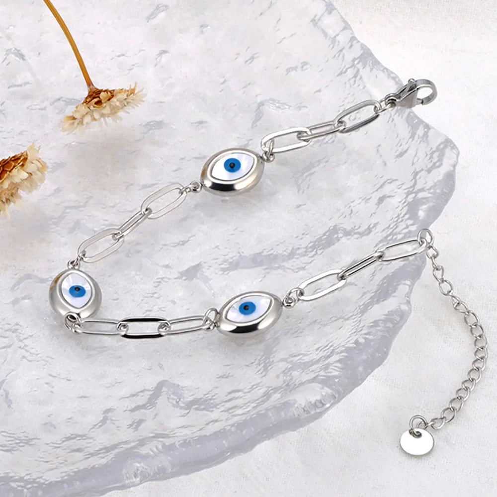 Retro Evil Eye Bracelet silver