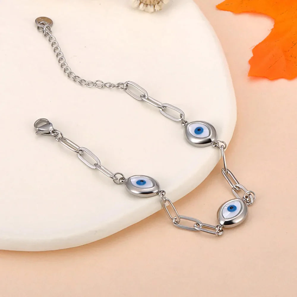 Retro Evil Eye Bracelet silver
