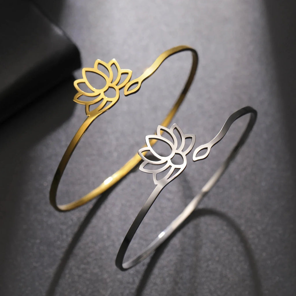 Lotus Flower Bangle for Women
