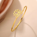 Lotus Flower Bangle for Women gold