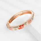 Romantic Curb Chain Bracelet Flowers Orange