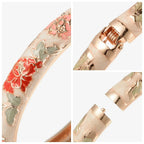 Romantic Curb Chain Bracelet Flowers Orange