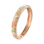 Romantic Curb Chain Bracelet Flowers Beige