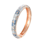 Romantic Curb Chain Bracelet Flowers Blue