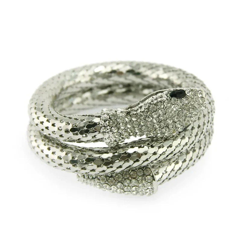 Triple Snake Bracelet Women Silver