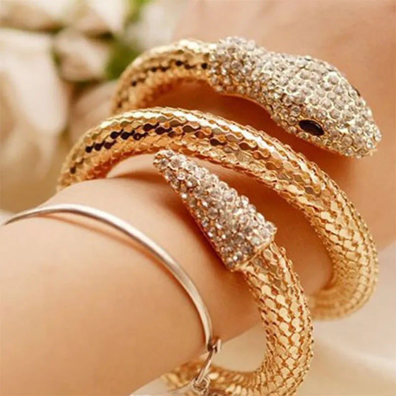 Triple Snake Bracelet Women Gold