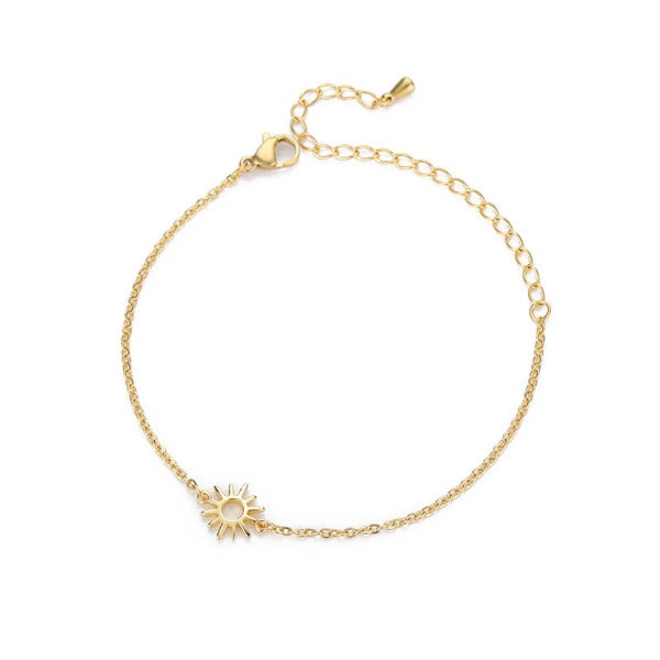 Women's Sun Bracelet Link Chain Gold 
