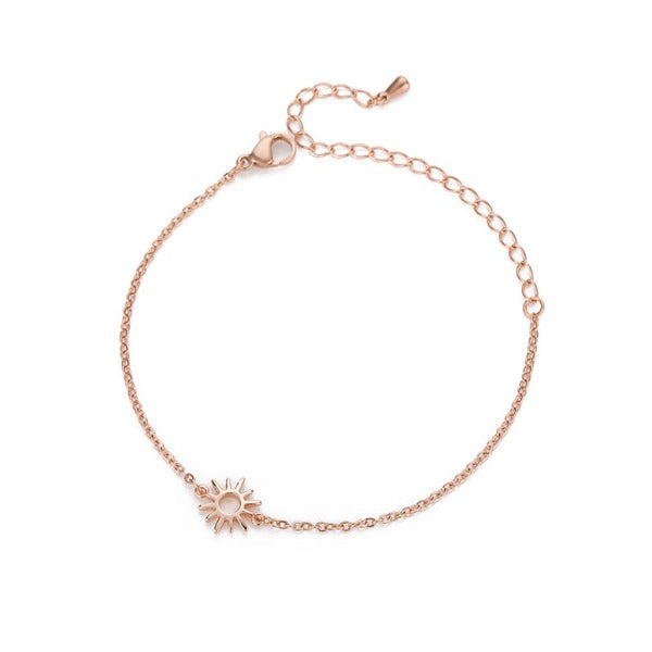 Women's Sun Bracelet Link Chain Rose Gold