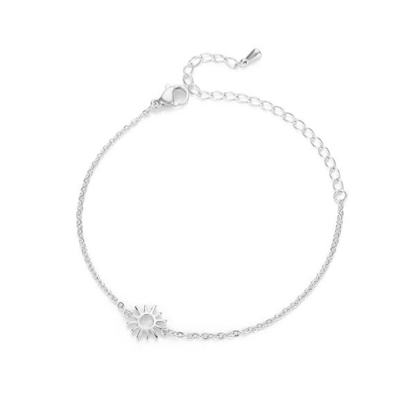Women's Sun Bracelet Link Chain Silver