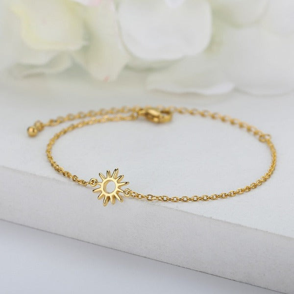 Women's Sun Bracelet Link Chain Gold