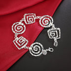 Silver spiral bracelet for women