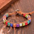 Tibetan Bracelet 7 Chakras Square Stones
