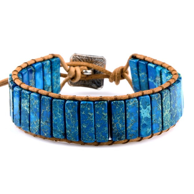 Natural Stone Protection Tibetan Bracelet in Sapphire