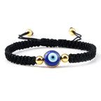 Blue Black and Gold Evil Eye Braided Bracelet