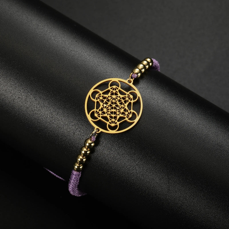 Women's Colored Metatron's Cube Bracelet Purple