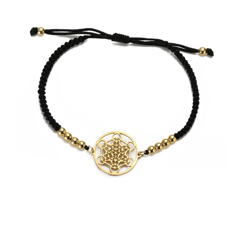 Women's Colored Metatron's Cube Bracelet Black
