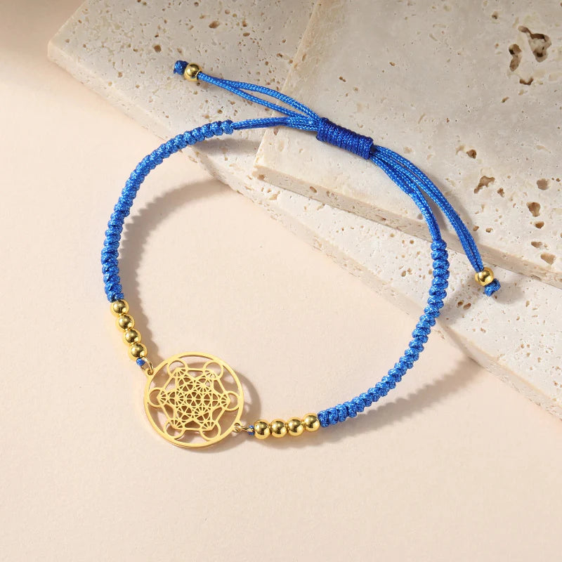 Women's Colored Metatron's Cube Bracelet Blue