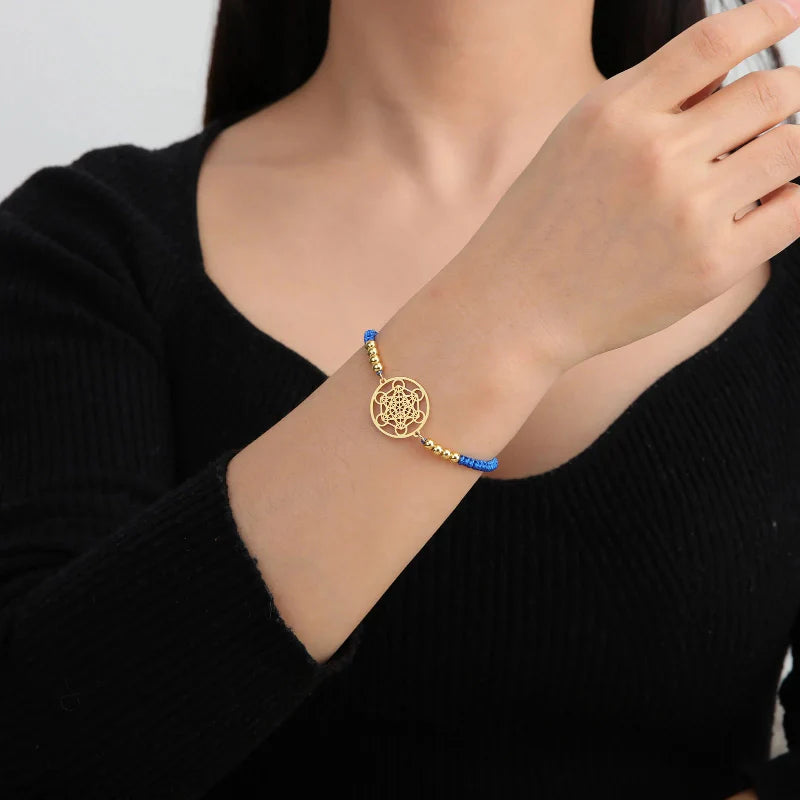Women's Colored Metatron's Cube Bracelet Blue