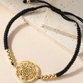 Women's Colored Metatron's Cube Bracelet Black