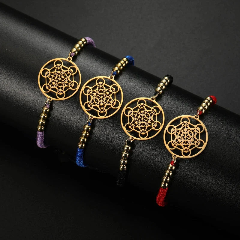 Women's Colored Metatron's Cube Bracelet Red