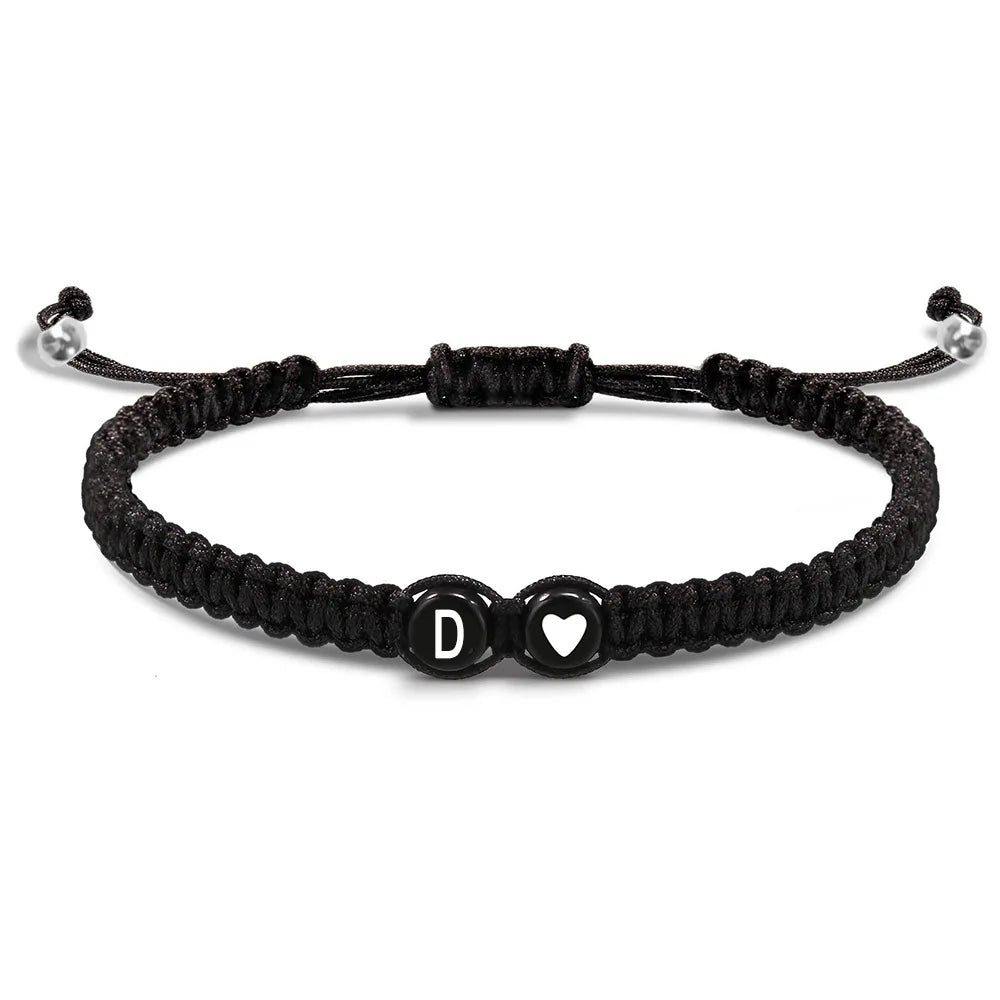 Braided initial bracelet d