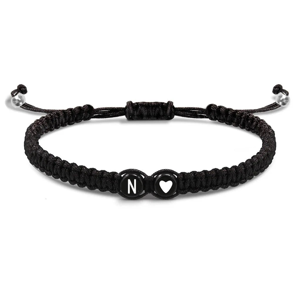 Braided initial bracelet n