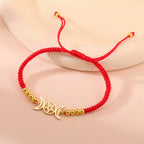 Braided Triple Moon Sorcery Wiccan Chain Bracelet red