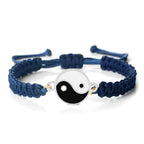 Blue and Silver Yin Yang Braided Bracelet