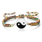 Multicolor and Silver Yin Yang Braided Bracelet