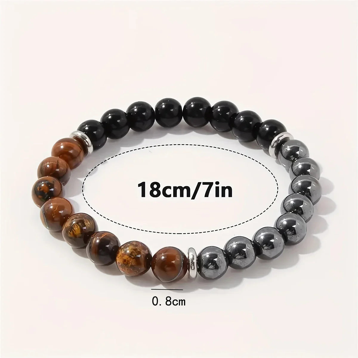 Triple Protection Bracelet with Tiger's Eye, Tourmaline, and Hematite