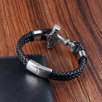 Black twisted anchor bracelet